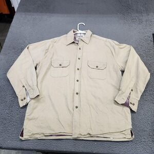 Timber Trail Jacket Mens Large Beige Canvas Lined Shirt Jacket Workwear Outdoor